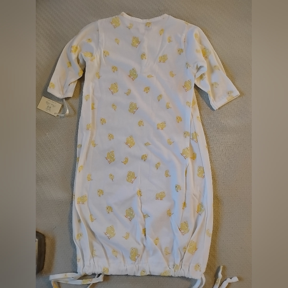 Pixie Lily Baby Bunting Gown Sack Yellow Chicks 3-6 Luxury Pima Cotton Gift NWT - Picture 8 of 9